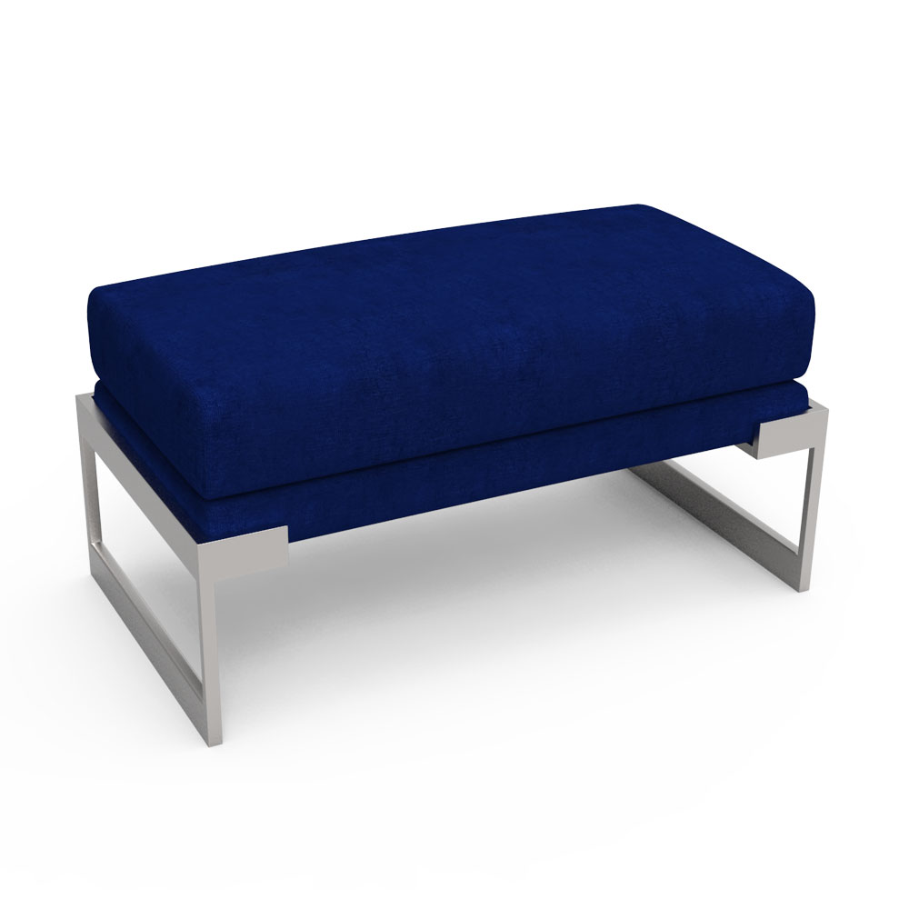 Royal Blue Colored Rectangular Ottoman Settee Rainforest Italy